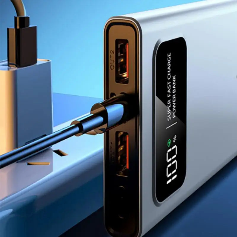 Xiaomi 200000mAh power bank with 120W fast charging, LED display, and high capacity for phones.