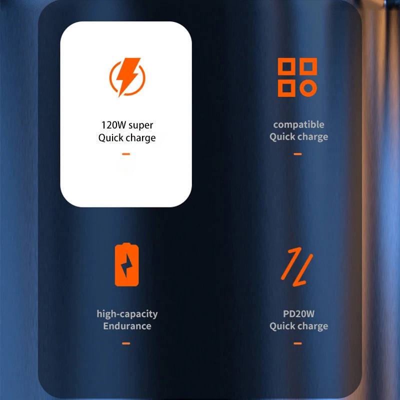 Xiaomi 200000mAh power bank with 120W fast charging, LED display, and high capacity for phones.