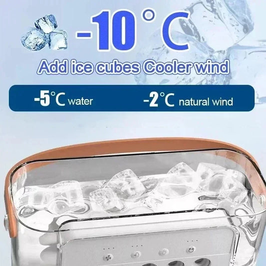 3-in-1 portable air cooler with fan, humidifier, and LED night light for home or office use.