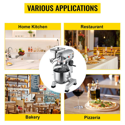 The VEVOR 20Qt Stand Mixer is a powerful 1100W commercial kitchen machine for mixing dough, whipping, and baking tasks.