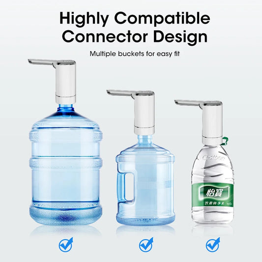 Portable folding electric water pump with push-button control.